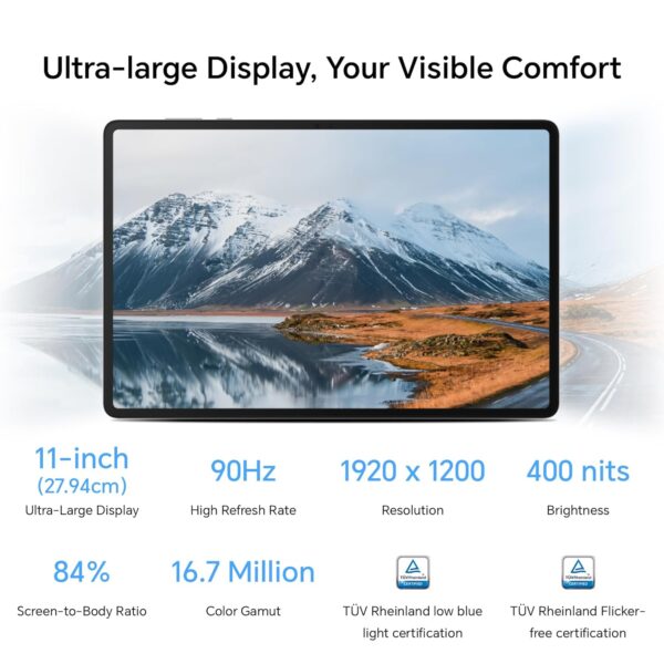 HONOR Pad X8a with Free Flip-Cover 27.94cm (11 inch) Wi-Fi Tablet, 4GB RAM 128 GB ROM Expandable Up to 1TB FHD Display 90Hz Refresh Rate, 8300mAh Battery, Quad Speakers, Snapdragon 680, Android 14 - Image 3