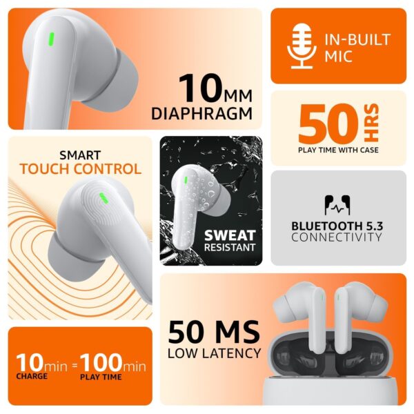 amazon basics True Wireless in-Ear Earbuds with Mic - Image 5
