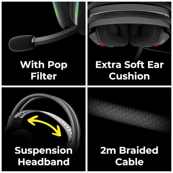 ZEBRONICS Havoc Premium Gaming Over Ear Headphone with Dolby Atmos Subscription, 50mm Neodymium Drivers, - Image 4