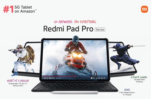 Redmi Pad Pro 5G |Snapdragon 7s Gen 2|30.7cm(12.1") Tablet|33+ Days Standby| 10000mAh|HyperOS|8GB, 128GB|Quad Speakers |Wi-Fi 6 + 5G |Graphite Grey - Image 2