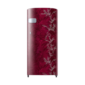 Samsung 184L 1 Star Digital Inverter Direct-Cool Single Door Refrigerator(RR19C2YCZ6R/NL,Mystic Overlay Red) Base Stand Drawer